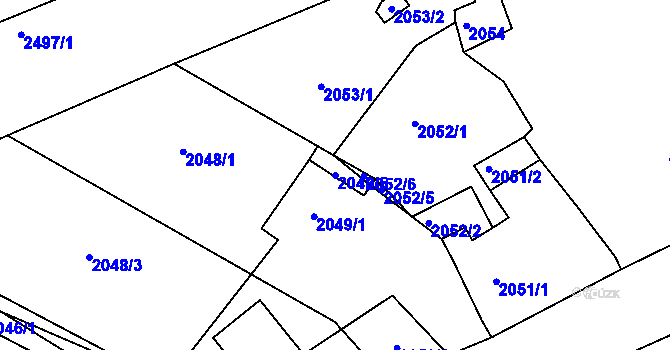 Parcela st. 2048/5 v KÚ Černovice u Chomutova, Katastrální mapa
