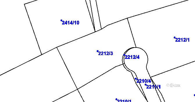 Parcela st. 2212/3 v KÚ Černovice u Chomutova, Katastrální mapa