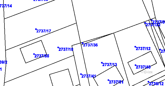 Parcela st. 2737/36 v KÚ Černovice u Chomutova, Katastrální mapa