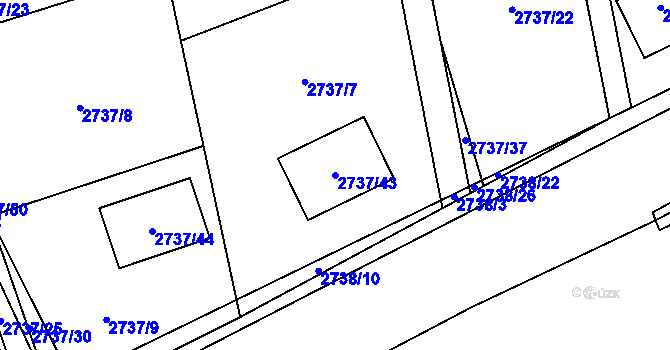 Parcela st. 2737/43 v KÚ Černovice u Chomutova, Katastrální mapa
