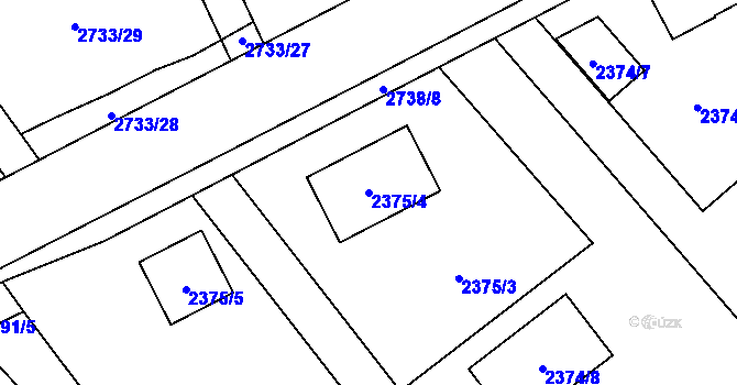 Parcela st. 2375/4 v KÚ Černovice u Chomutova, Katastrální mapa