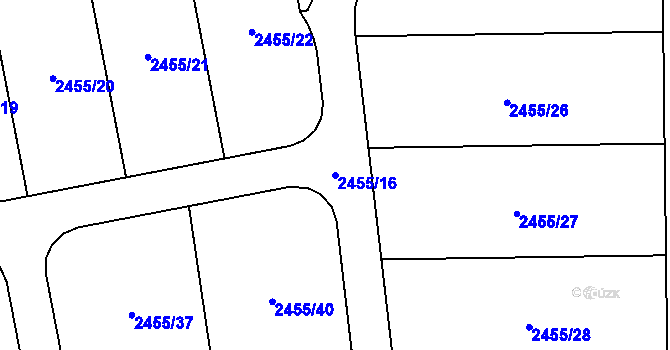 Parcela st. 2455/16 v KÚ Černovice u Chomutova, Katastrální mapa