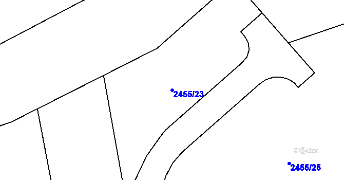 Parcela st. 2455/23 v KÚ Černovice u Chomutova, Katastrální mapa