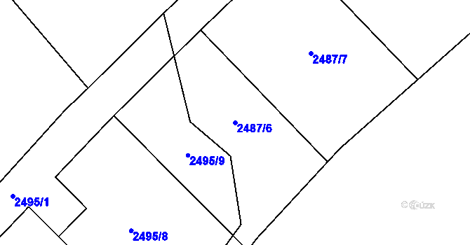 Parcela st. 2487/6 v KÚ Černovice u Chomutova, Katastrální mapa