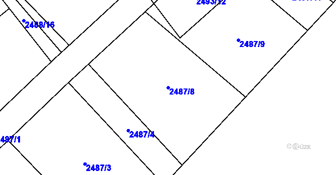 Parcela st. 2487/8 v KÚ Černovice u Chomutova, Katastrální mapa