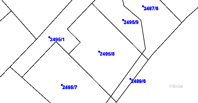 Parcela st. 2495/8 v KÚ Černovice u Chomutova, Katastrální mapa