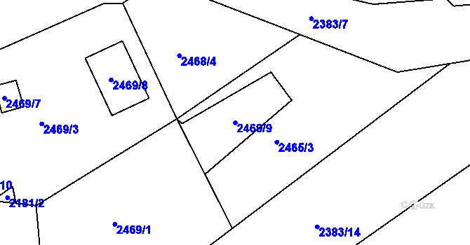 Parcela st. 2469/9 v KÚ Černovice u Chomutova, Katastrální mapa