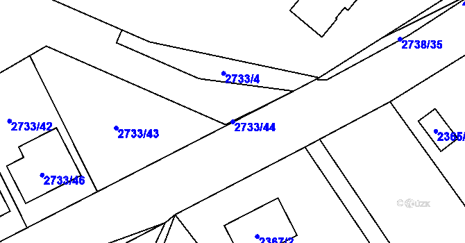 Parcela st. 2733/44 v KÚ Černovice u Chomutova, Katastrální mapa