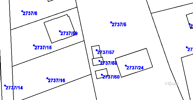 Parcela st. 2737/57 v KÚ Černovice u Chomutova, Katastrální mapa