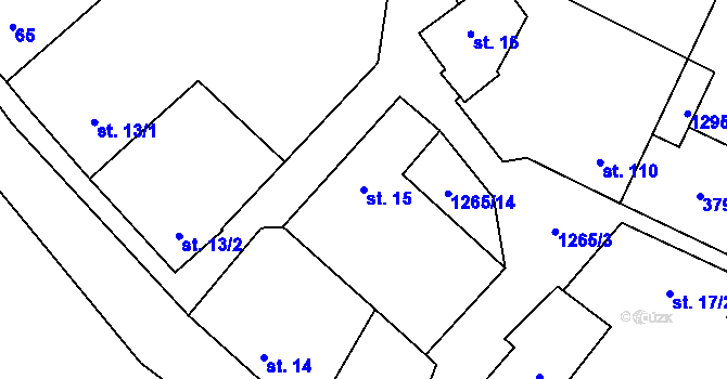Parcela st. 15 v KÚ Černovice u Kunštátu, Katastrální mapa