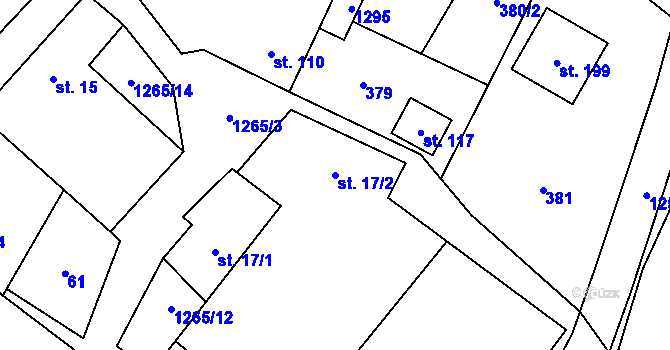 Parcela st. 17/2 v KÚ Černovice u Kunštátu, Katastrální mapa