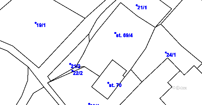 Parcela st. 69 v KÚ Černovice u Kunštátu, Katastrální mapa