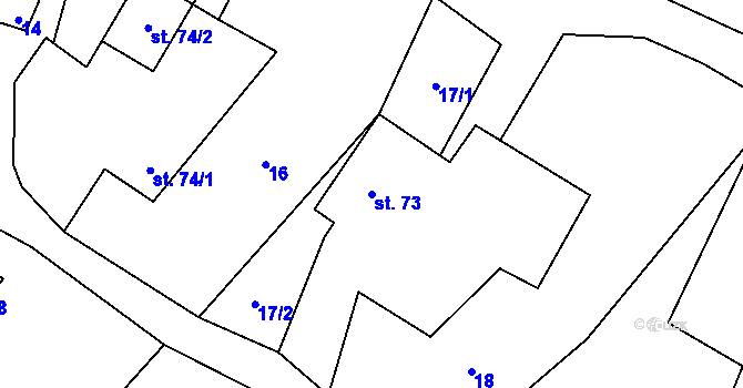 Parcela st. 73 v KÚ Černovice u Kunštátu, Katastrální mapa