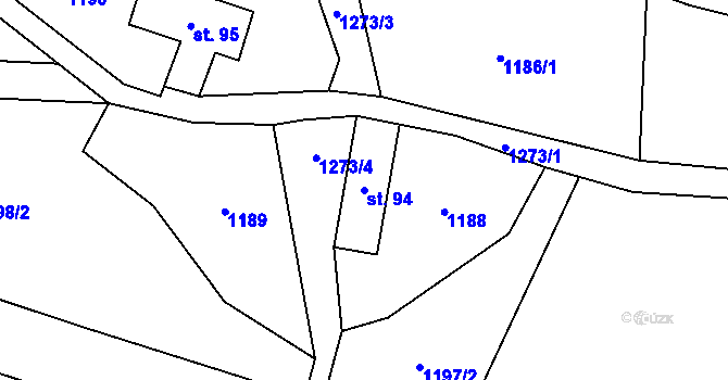 Parcela st. 94 v KÚ Černovice u Kunštátu, Katastrální mapa