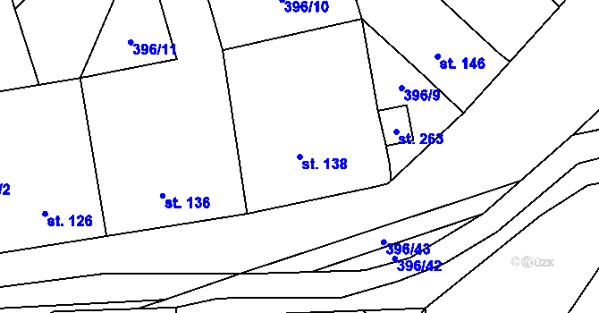 Parcela st. 138 v KÚ Černovice u Kunštátu, Katastrální mapa