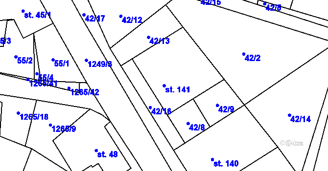 Parcela st. 141 v KÚ Černovice u Kunštátu, Katastrální mapa
