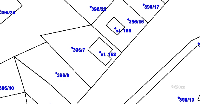Parcela st. 168 v KÚ Černovice u Kunštátu, Katastrální mapa