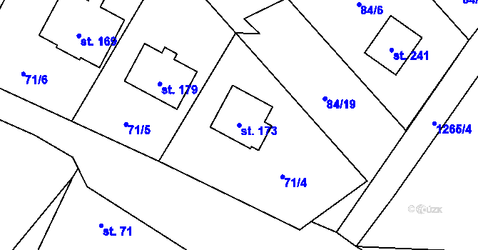 Parcela st. 173 v KÚ Černovice u Kunštátu, Katastrální mapa