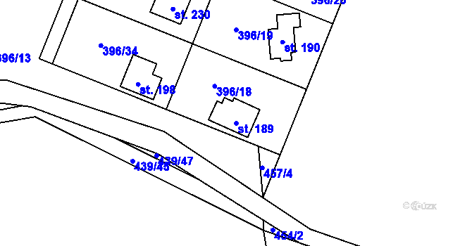 Parcela st. 189 v KÚ Černovice u Kunštátu, Katastrální mapa