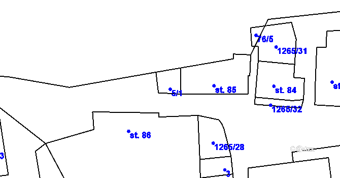 Parcela st. 5/1 v KÚ Černovice u Kunštátu, Katastrální mapa