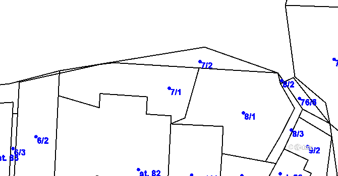 Parcela st. 7/1 v KÚ Černovice u Kunštátu, Katastrální mapa