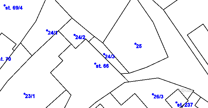 Parcela st. 24/3 v KÚ Černovice u Kunštátu, Katastrální mapa