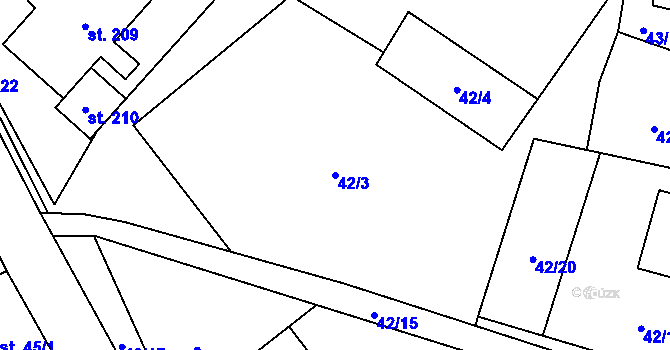 Parcela st. 42/3 v KÚ Černovice u Kunštátu, Katastrální mapa