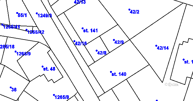 Parcela st. 42/8 v KÚ Černovice u Kunštátu, Katastrální mapa