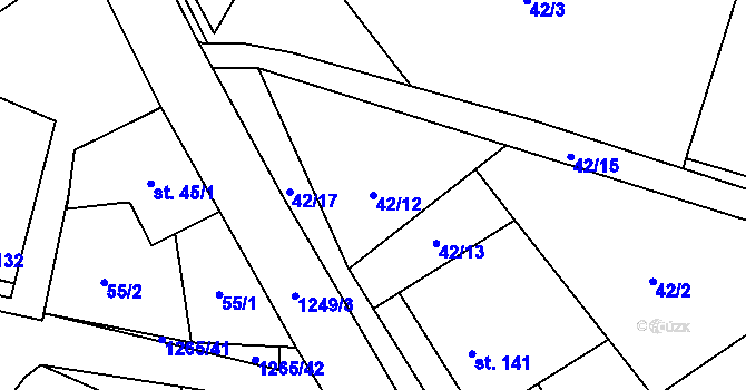 Parcela st. 42/12 v KÚ Černovice u Kunštátu, Katastrální mapa