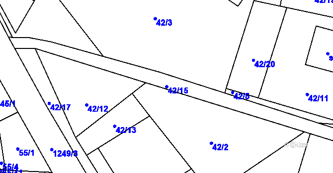 Parcela st. 42/15 v KÚ Černovice u Kunštátu, Katastrální mapa
