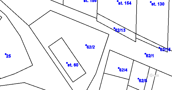 Parcela st. 62/2 v KÚ Černovice u Kunštátu, Katastrální mapa