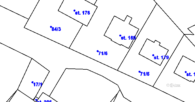 Parcela st. 71/6 v KÚ Černovice u Kunštátu, Katastrální mapa