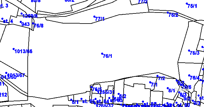 Parcela st. 76/1 v KÚ Černovice u Kunštátu, Katastrální mapa