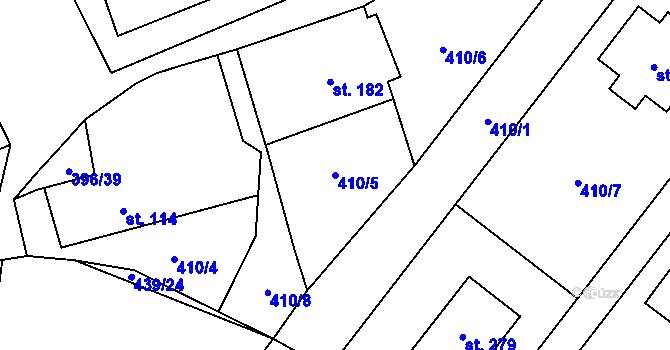 Parcela st. 410/5 v KÚ Černovice u Kunštátu, Katastrální mapa