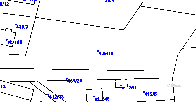 Parcela st. 439/18 v KÚ Černovice u Kunštátu, Katastrální mapa