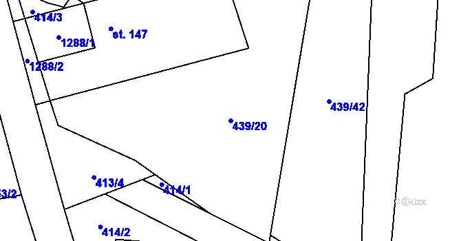 Parcela st. 439/20 v KÚ Černovice u Kunštátu, Katastrální mapa