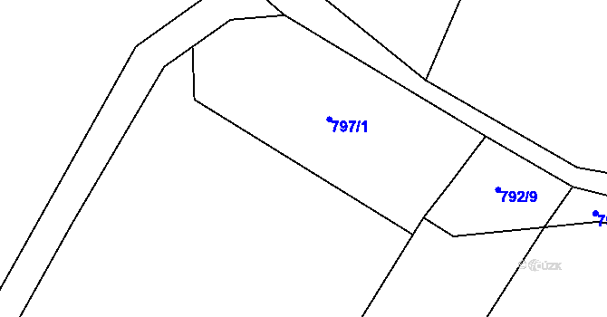 Parcela st. 792/2 v KÚ Černovice u Kunštátu, Katastrální mapa