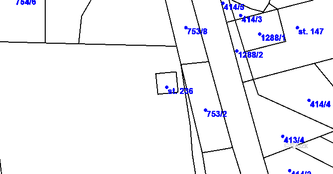 Parcela st. 236 v KÚ Černovice u Kunštátu, Katastrální mapa