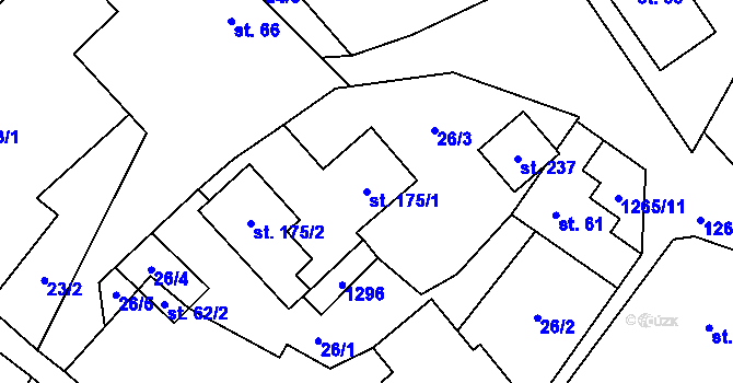 Parcela st. 175/1 v KÚ Černovice u Kunštátu, Katastrální mapa