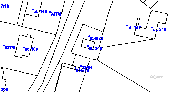 Parcela st. 248 v KÚ Černovice u Kunštátu, Katastrální mapa