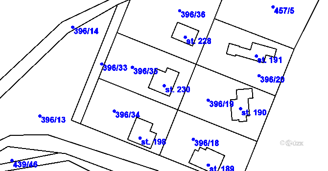 Parcela st. 230 v KÚ Černovice u Kunštátu, Katastrální mapa
