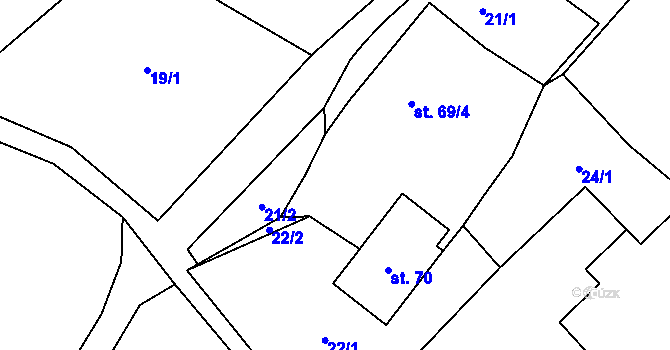 Parcela st. 69/5 v KÚ Černovice u Kunštátu, Katastrální mapa