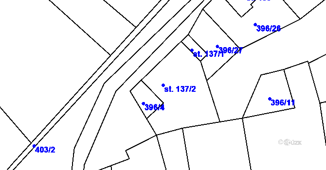 Parcela st. 137/2 v KÚ Černovice u Kunštátu, Katastrální mapa