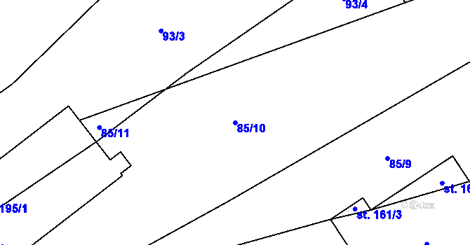 Parcela st. 85/10 v KÚ Černovice u Kunštátu, Katastrální mapa