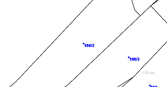 Parcela st. 198/2 v KÚ Černovice u Kunštátu, Katastrální mapa