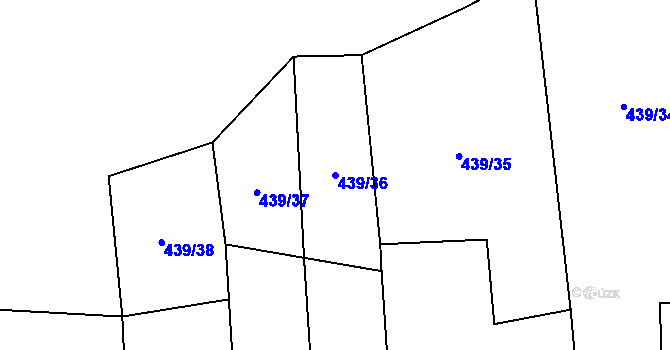 Parcela st. 439/36 v KÚ Černovice u Kunštátu, Katastrální mapa
