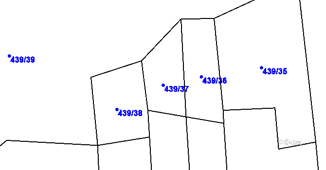 Parcela st. 439/37 v KÚ Černovice u Kunštátu, Katastrální mapa