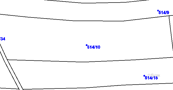 Parcela st. 514/10 v KÚ Černovice u Kunštátu, Katastrální mapa