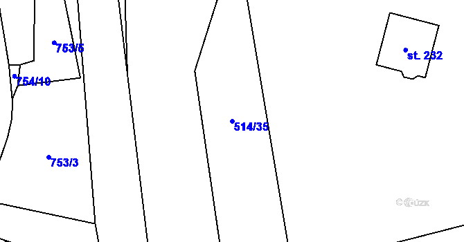 Parcela st. 514/35 v KÚ Černovice u Kunštátu, Katastrální mapa