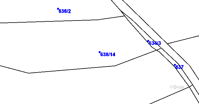 Parcela st. 638/14 v KÚ Černovice u Kunštátu, Katastrální mapa